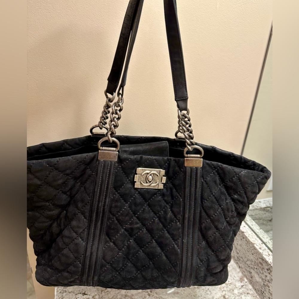 Chanel Le Boy Iridescent Suede Calfskin Tote